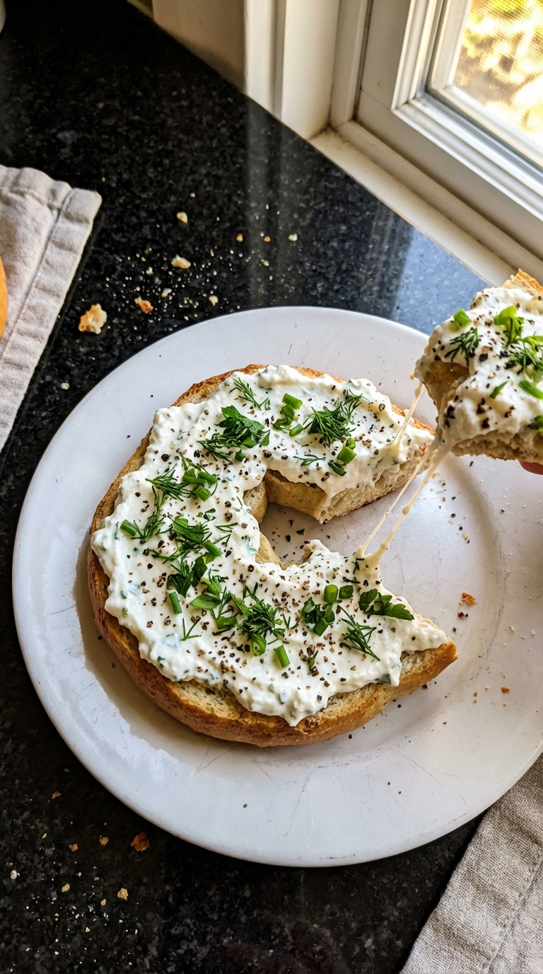 Herbed Cottage Cheese Bagel Treat