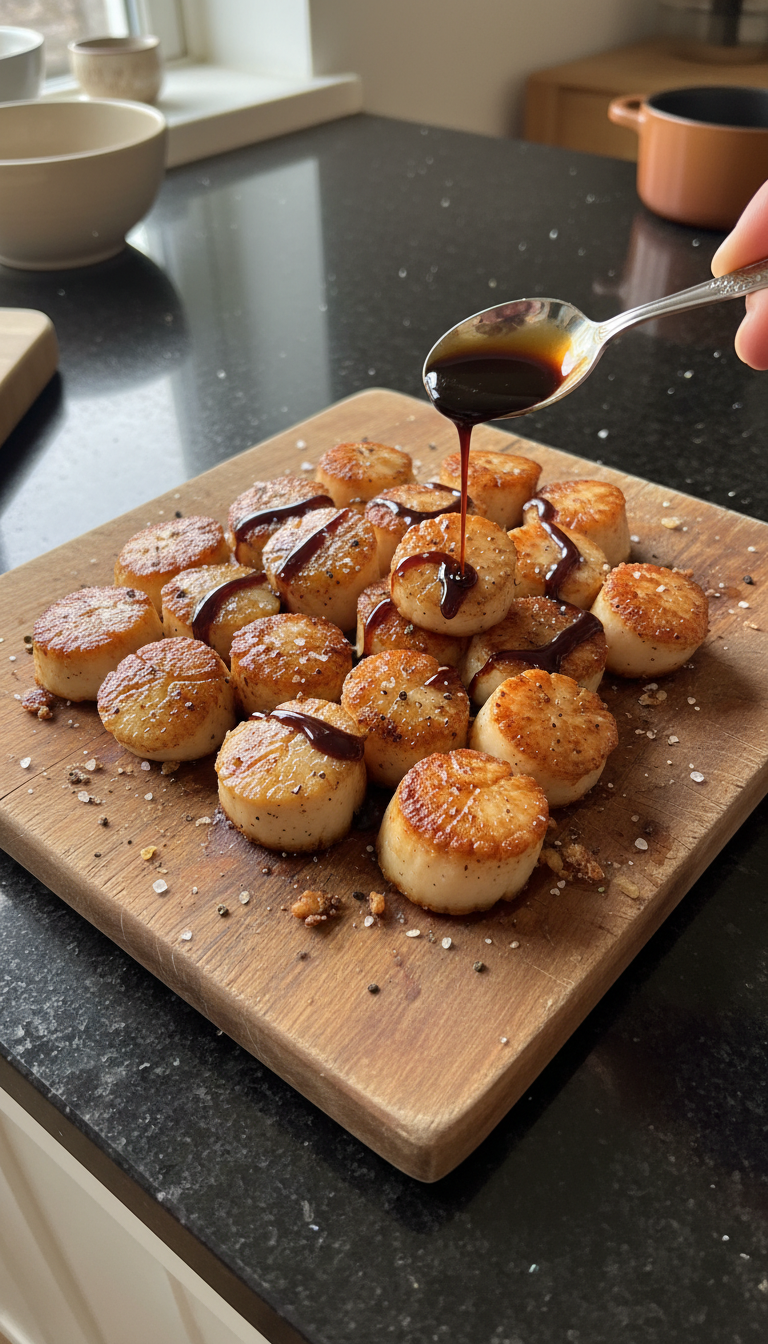 Balsamic Glazed Seared Scallops