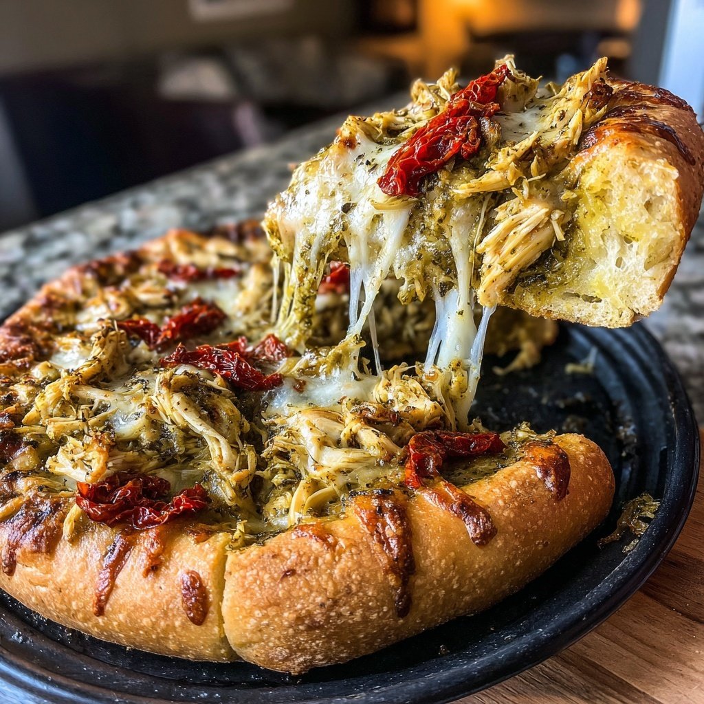 Savory Pesto Chicken Flatbreads