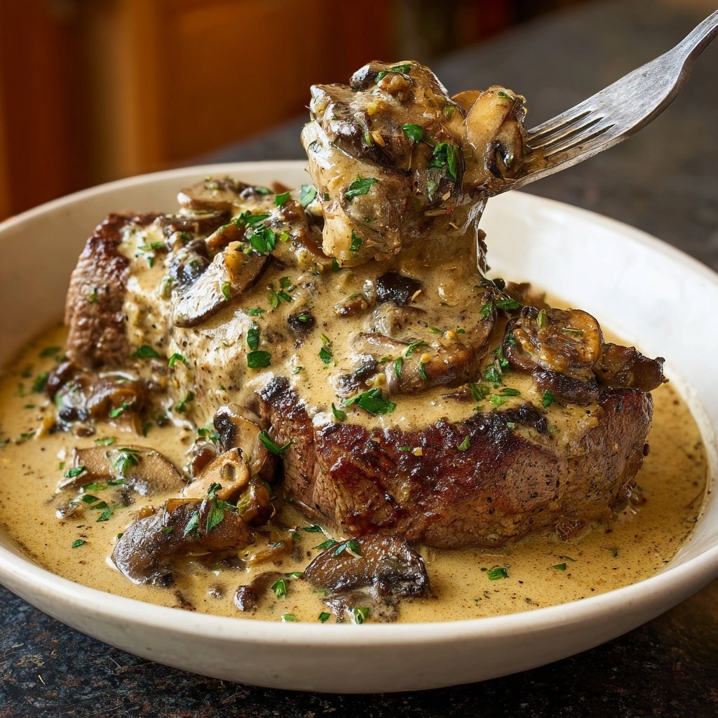 One-Pan Sirloin Steak Mushroom Gravy