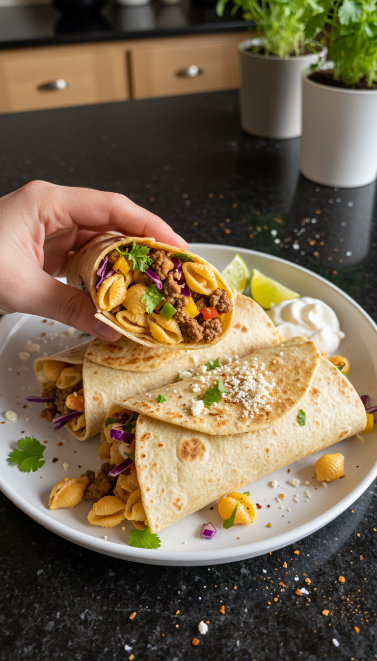 Tangy Taco Pasta Salad Wraps