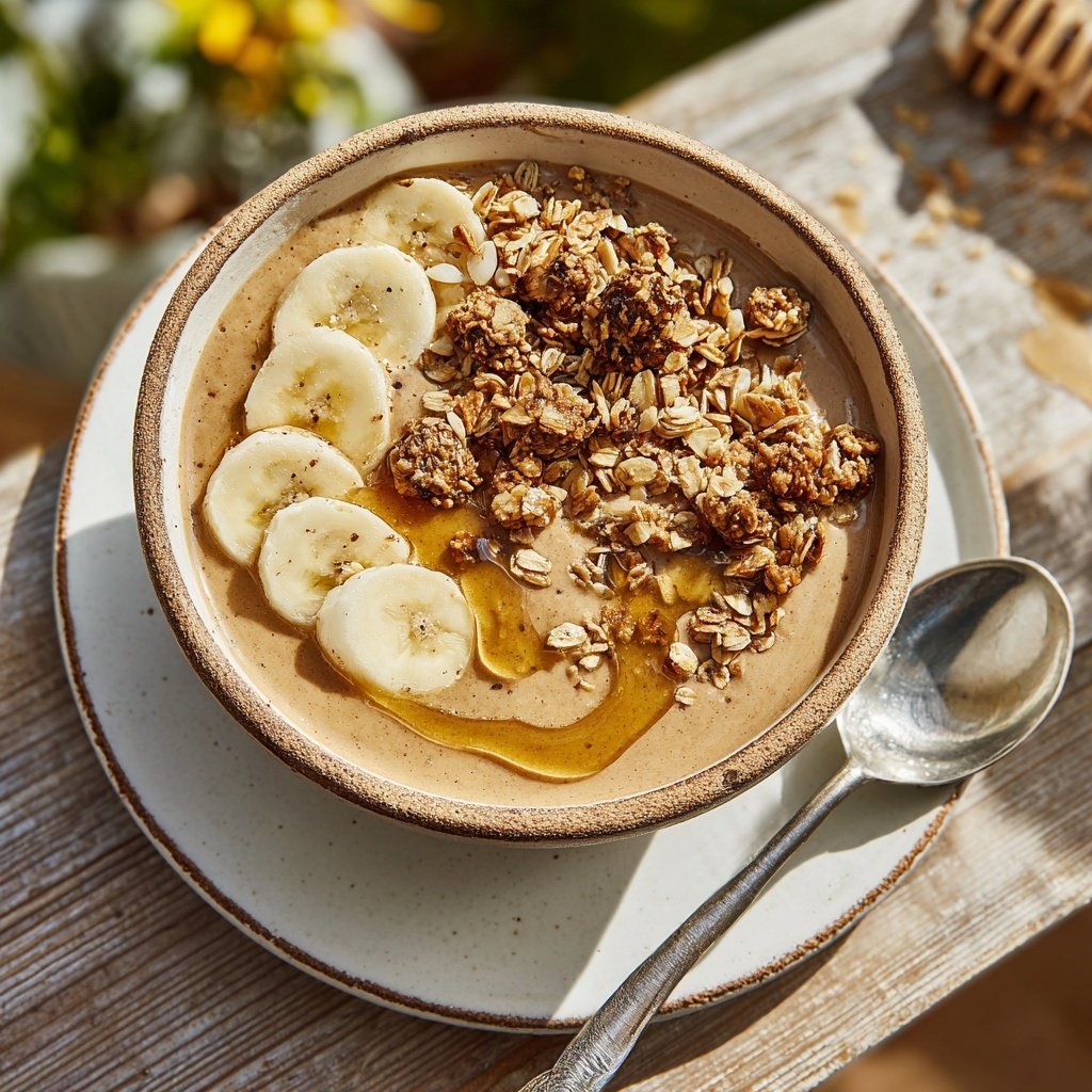 Peanut Butter Banana Breakfast Smoothie Bowl