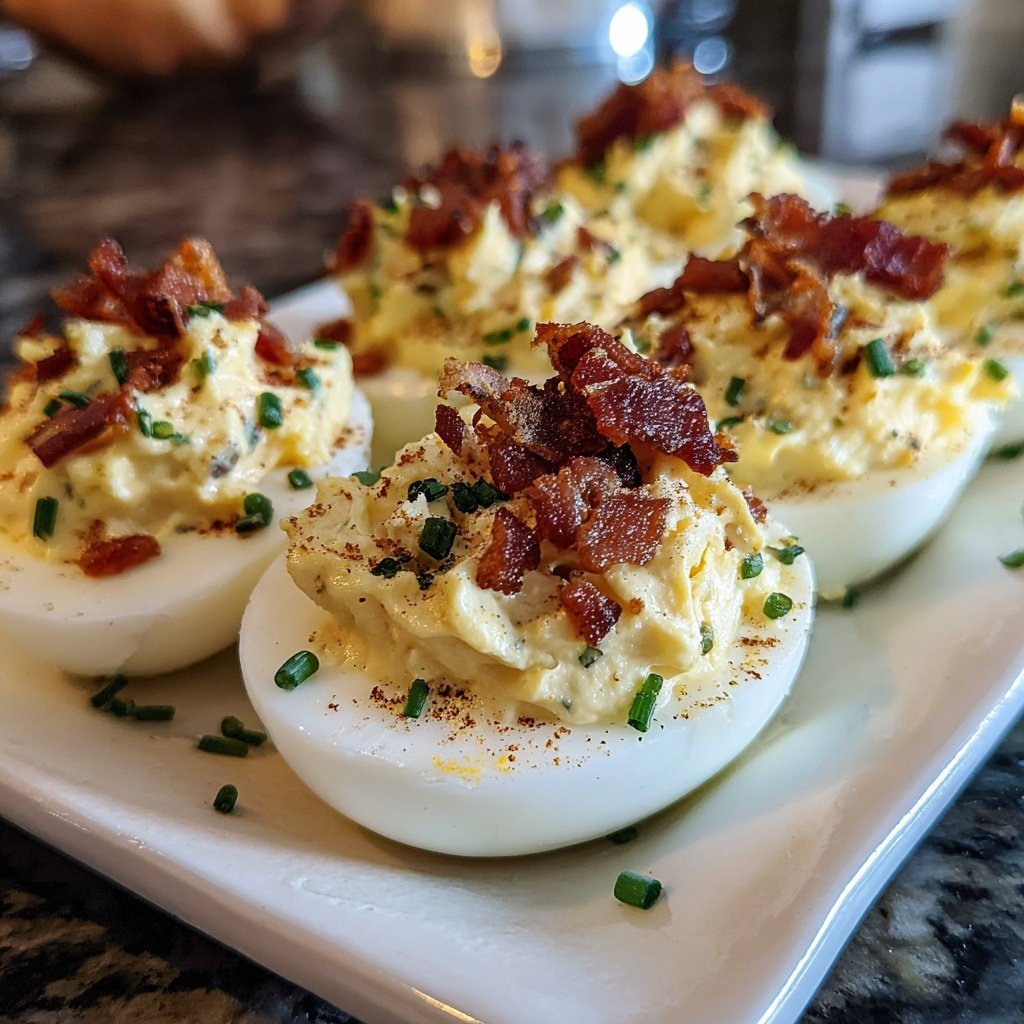 Sour Cream Onion Deviled Eggs