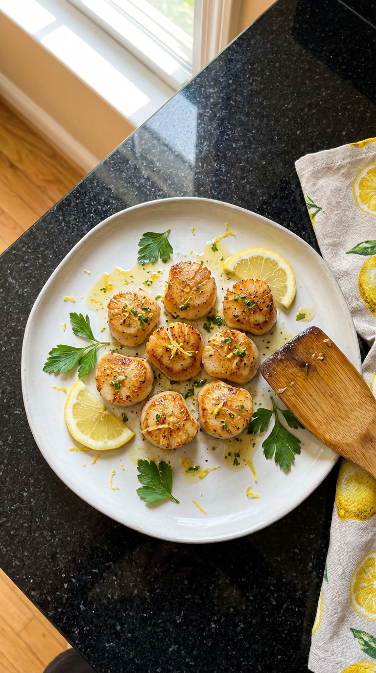 Lemon Zest Seared Scallops