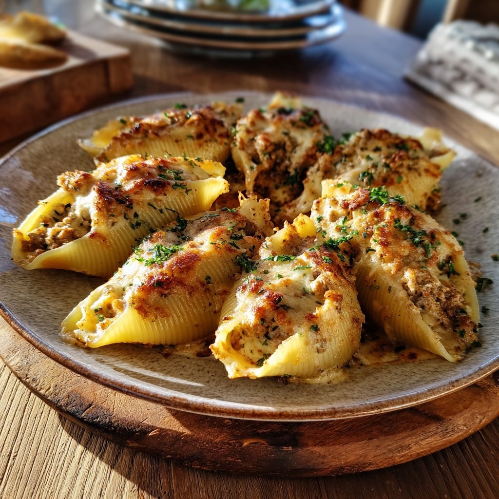 Turkey and Mushroom Stuffed Shells