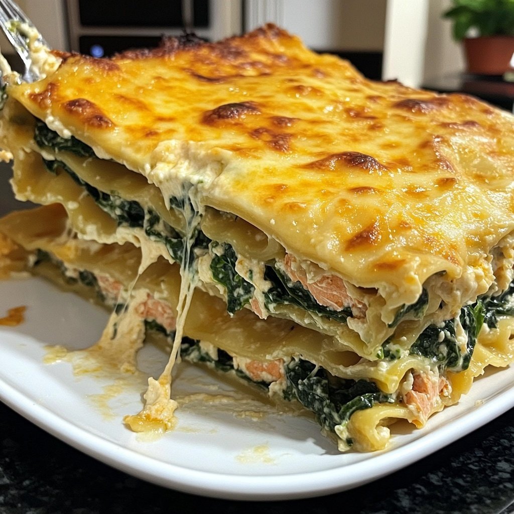Spinach Salmon Lasagna for the Holidays