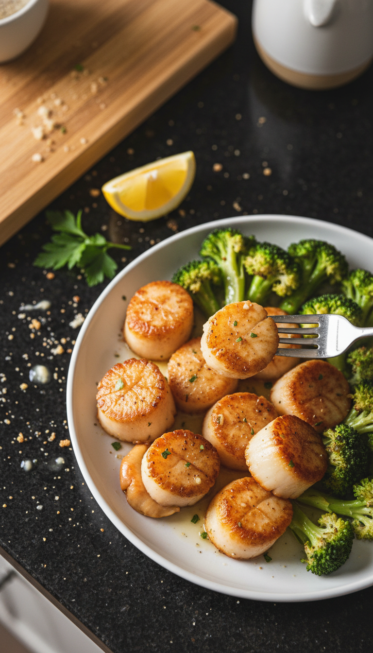 Garlic Lemon Scallops with Broccoli