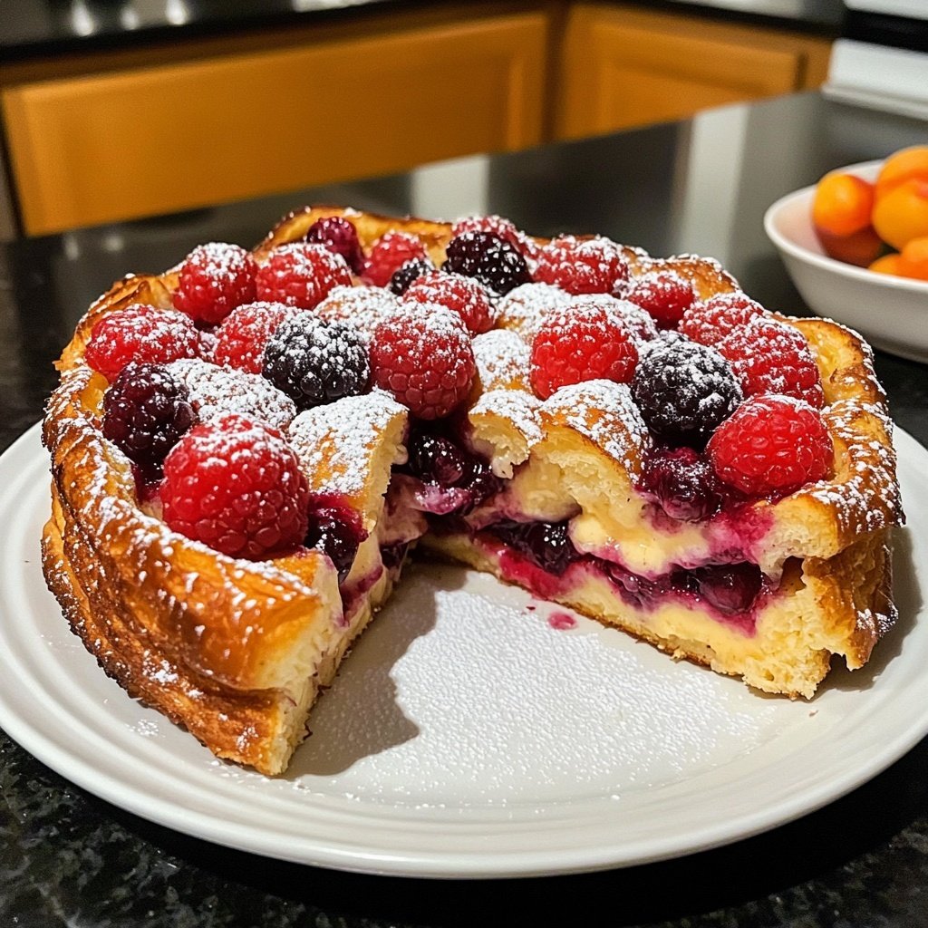 Festive Berry Croissant French Toast Bake​