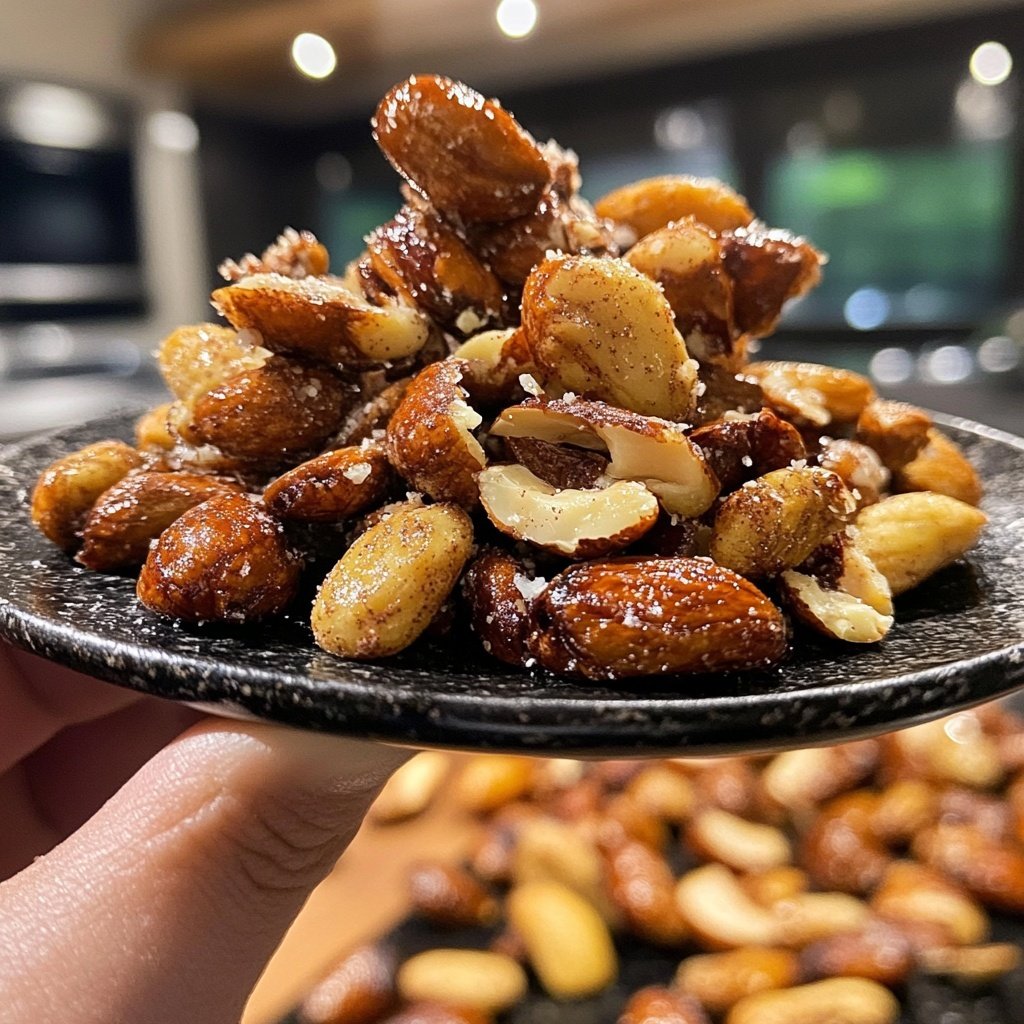 Peppermint Cocoa Roasted Nuts