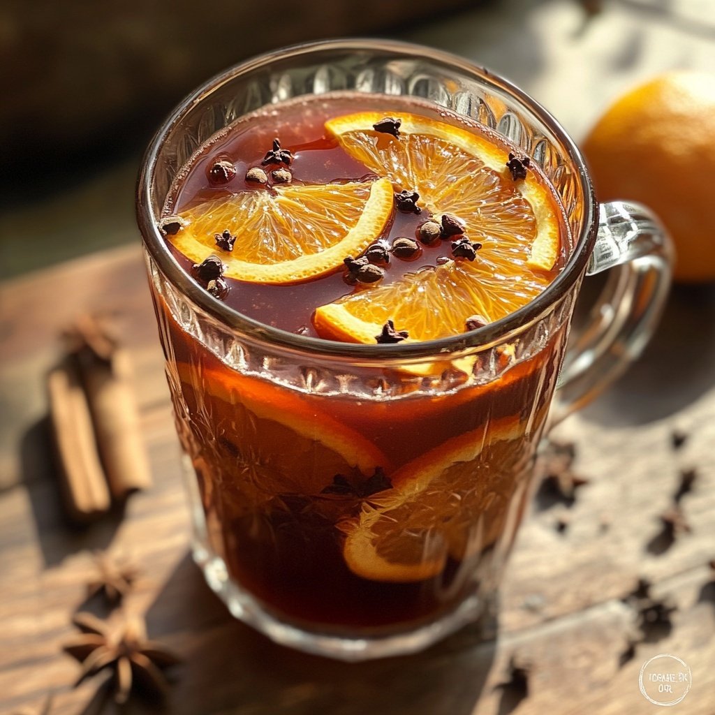 Spiced Mulled Wine Punch with Oranges and Cloves