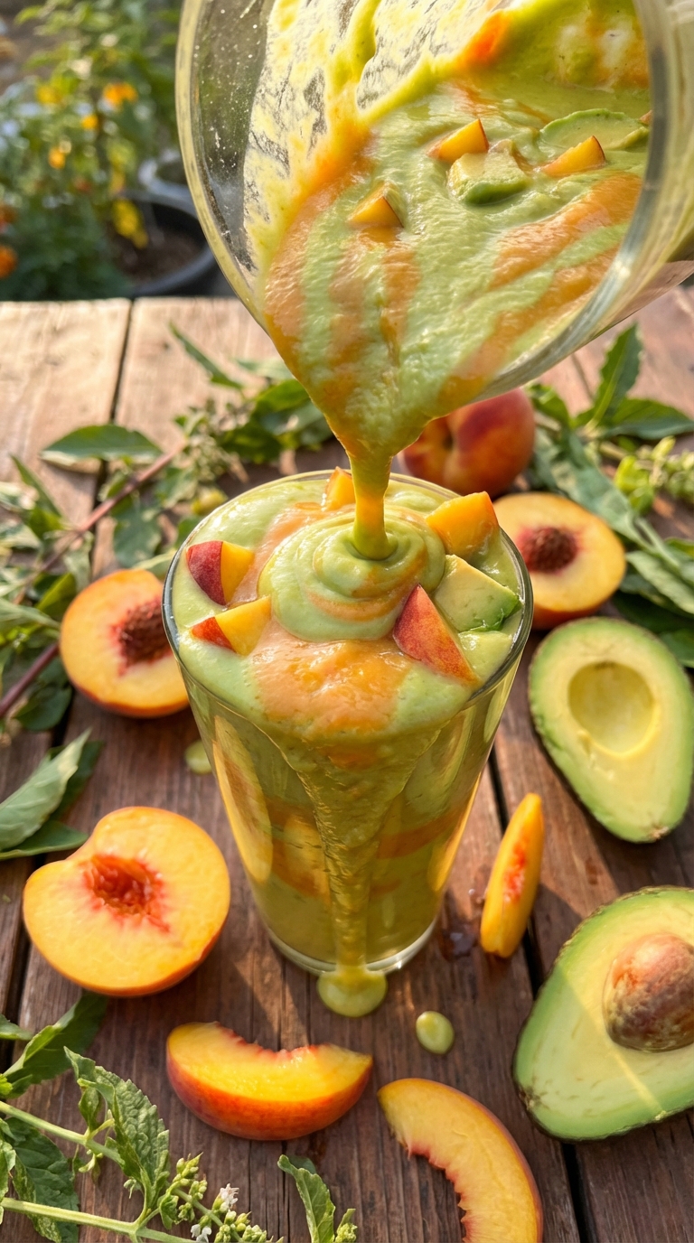 Peach Avocado Green Smoothie
